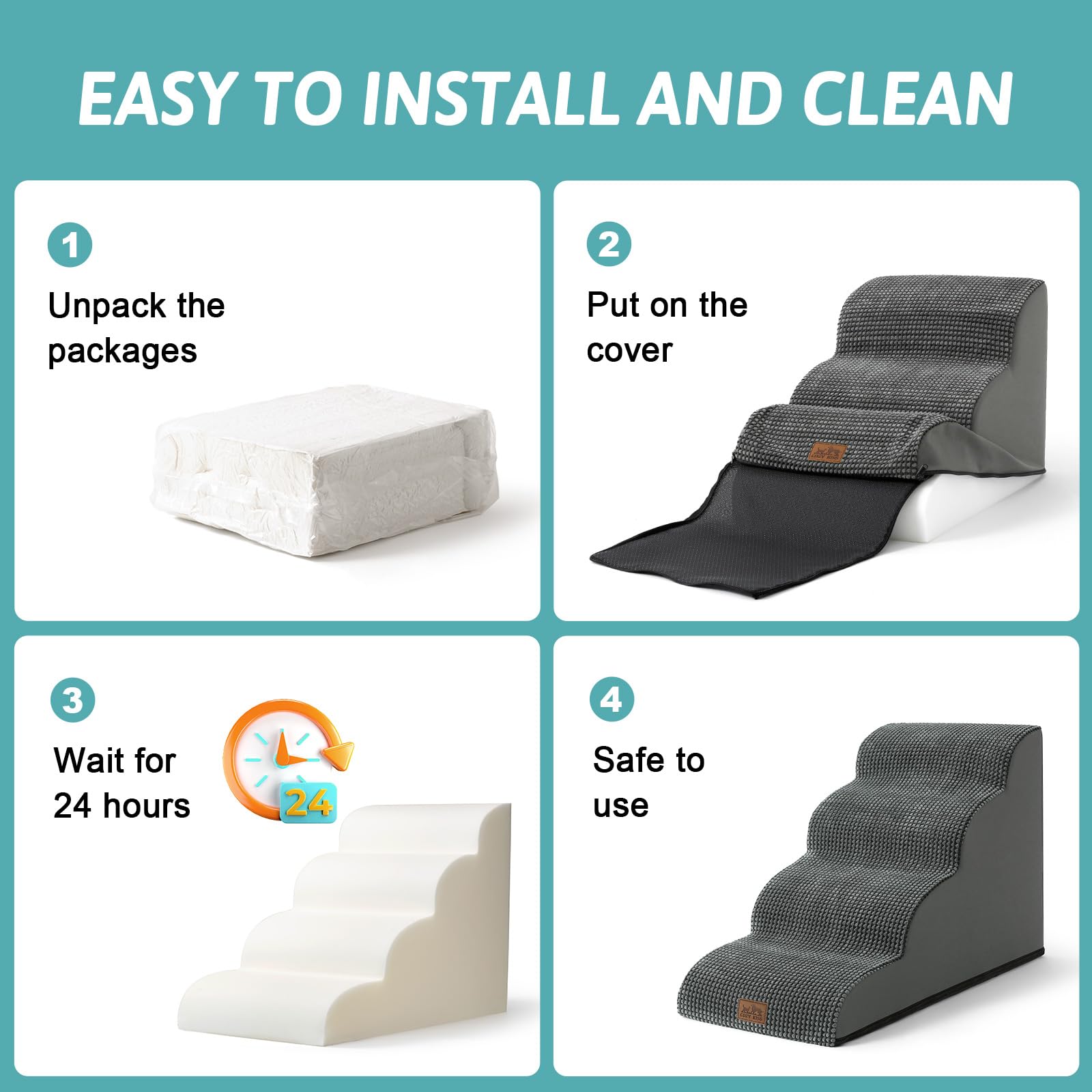 COZY KISS non-slip-bottom keeps stairs steady on any floor
