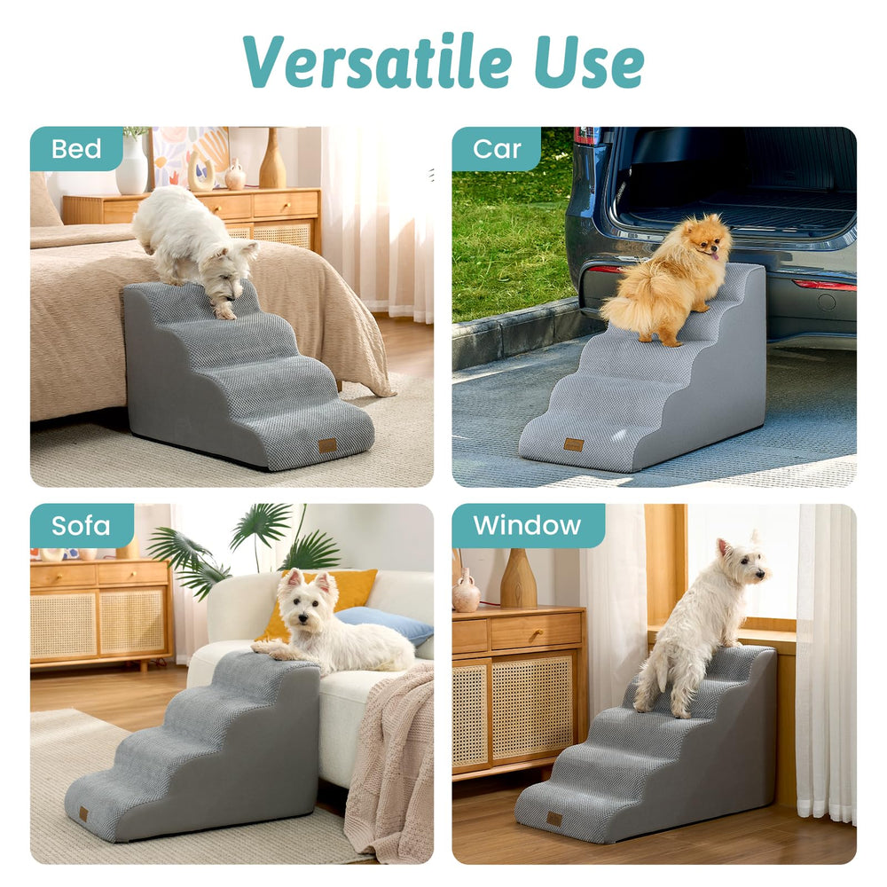 COZY KISS dog stairs non-slip bottom reduces slipping on smooth floors.