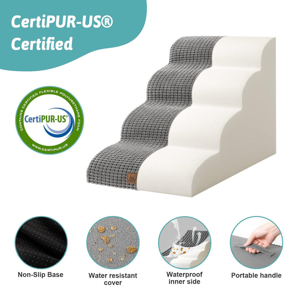 COZY KISS dog stairs non-slip bottom keeps furniture secure during pet climbs