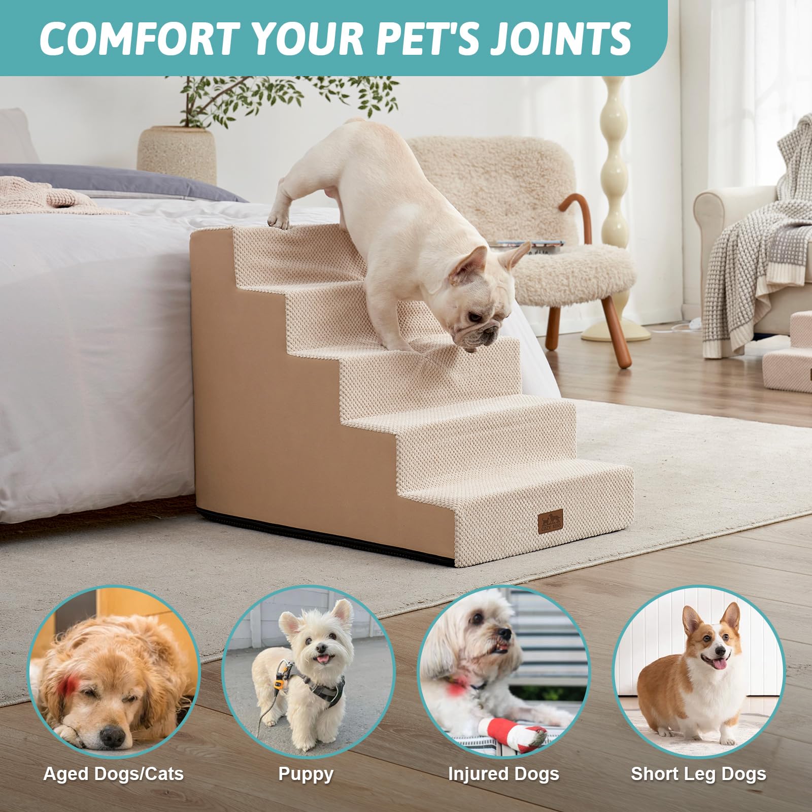 COZY KISS non-slip base keeps steps steady on any floor surface