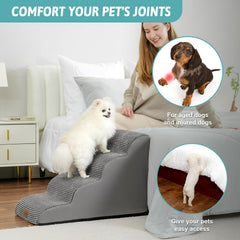 COZY KISS dog stairs removable cover demonstrates machine-washable convenience