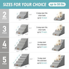 COZY KISS dog stairs with soft foam for comfortable climbs