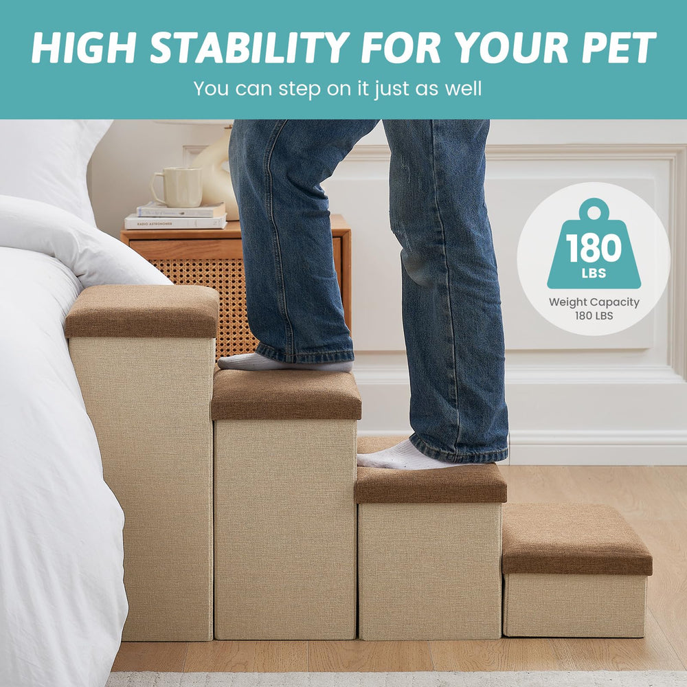 COZY KISS dog stairs storage 28-5 inch length, helps pets reach couches safely