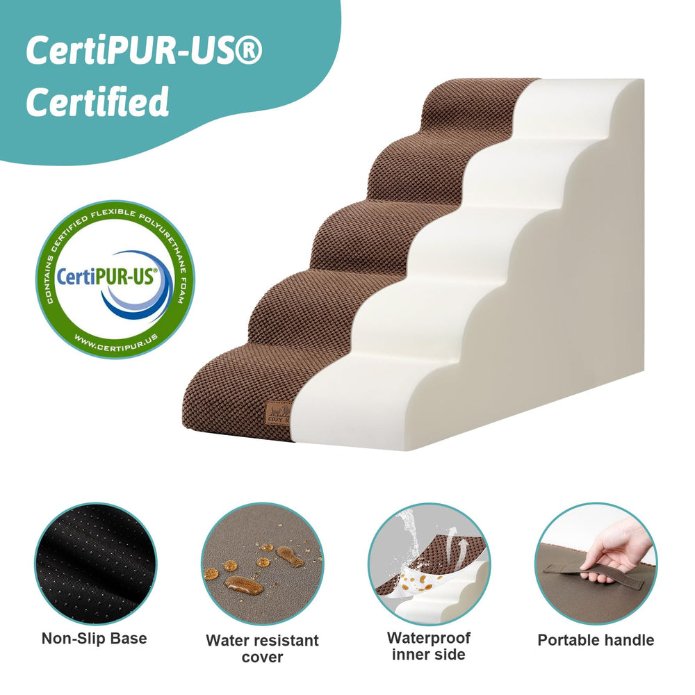 COZY KISS dog stairs removable cover machine washable for easy cleaning.
