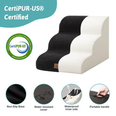 COZY KISS dog stairs washable cover with TPU layer simplifies cleaning.