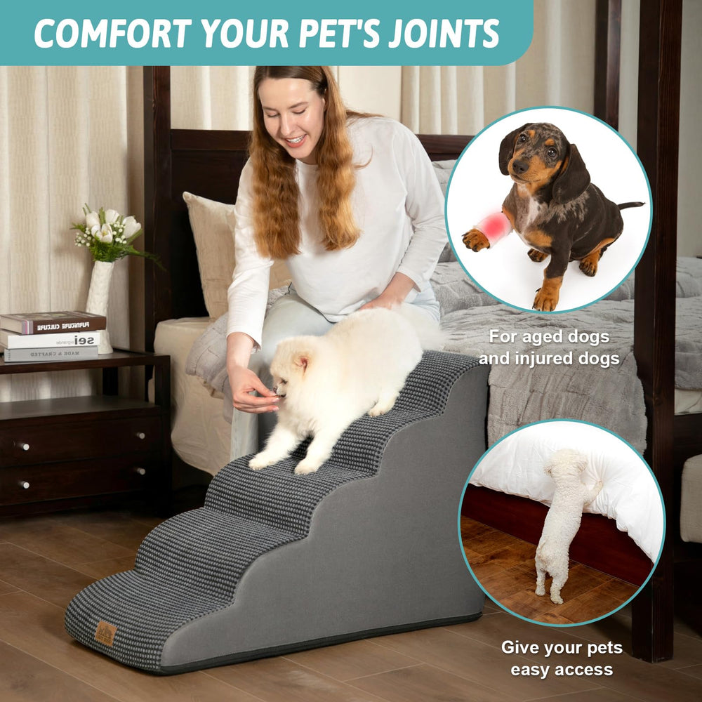 COZY KISS dog stairs waterproof-cover is easy to wipe clean after adventures.