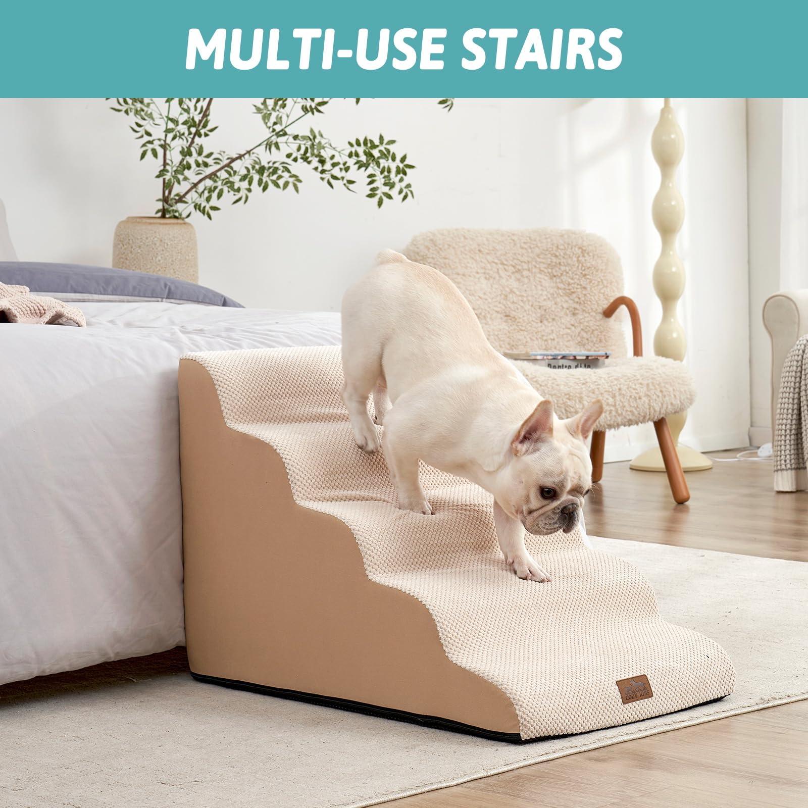 COZY KISS 5-step dimensions 19.7in width designed for wide furniture access.