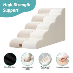 COZY KISS dog stairs non-slip base keeps stairs steady during use.