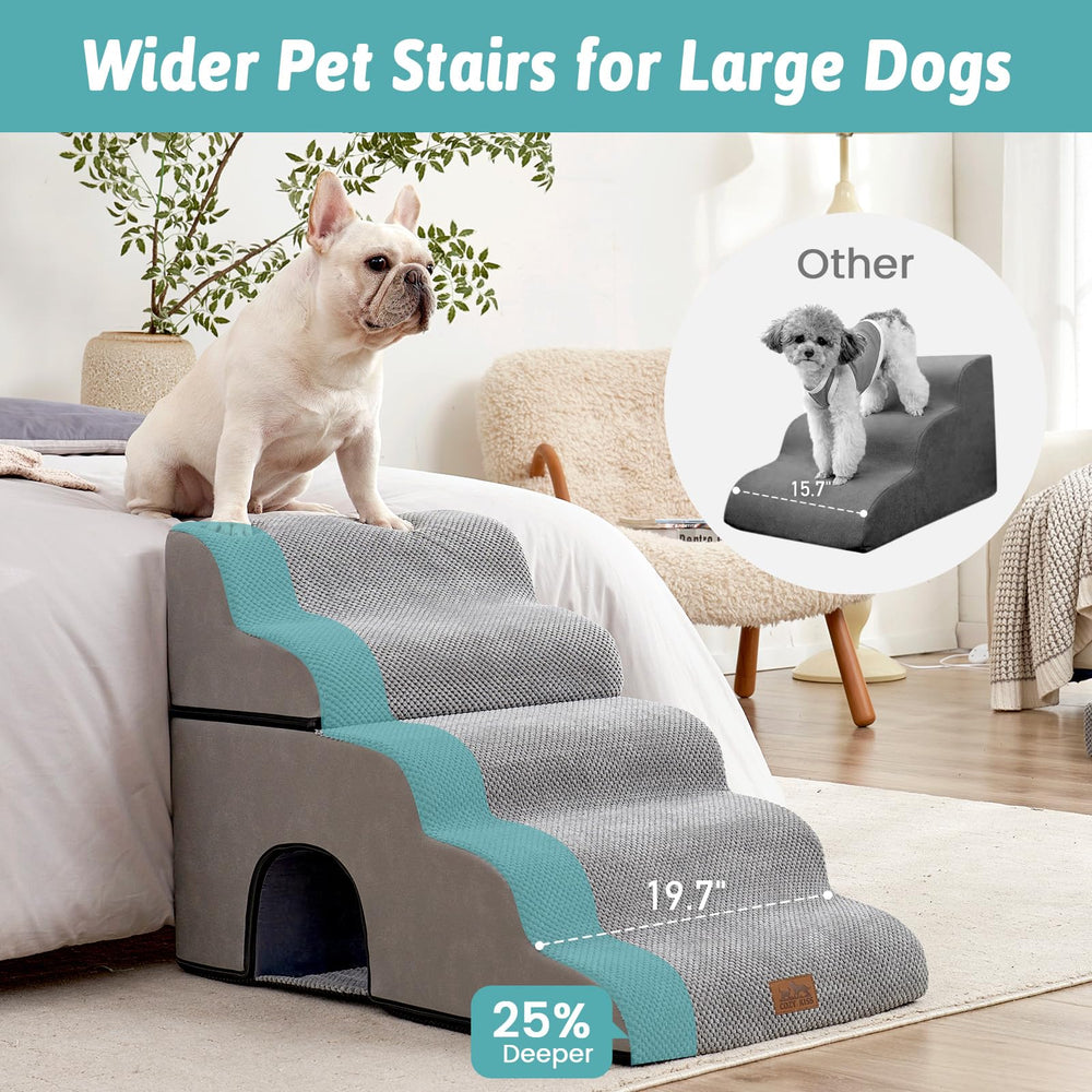 COZY KISS dog stairs tunnel angled view for easy ascent
