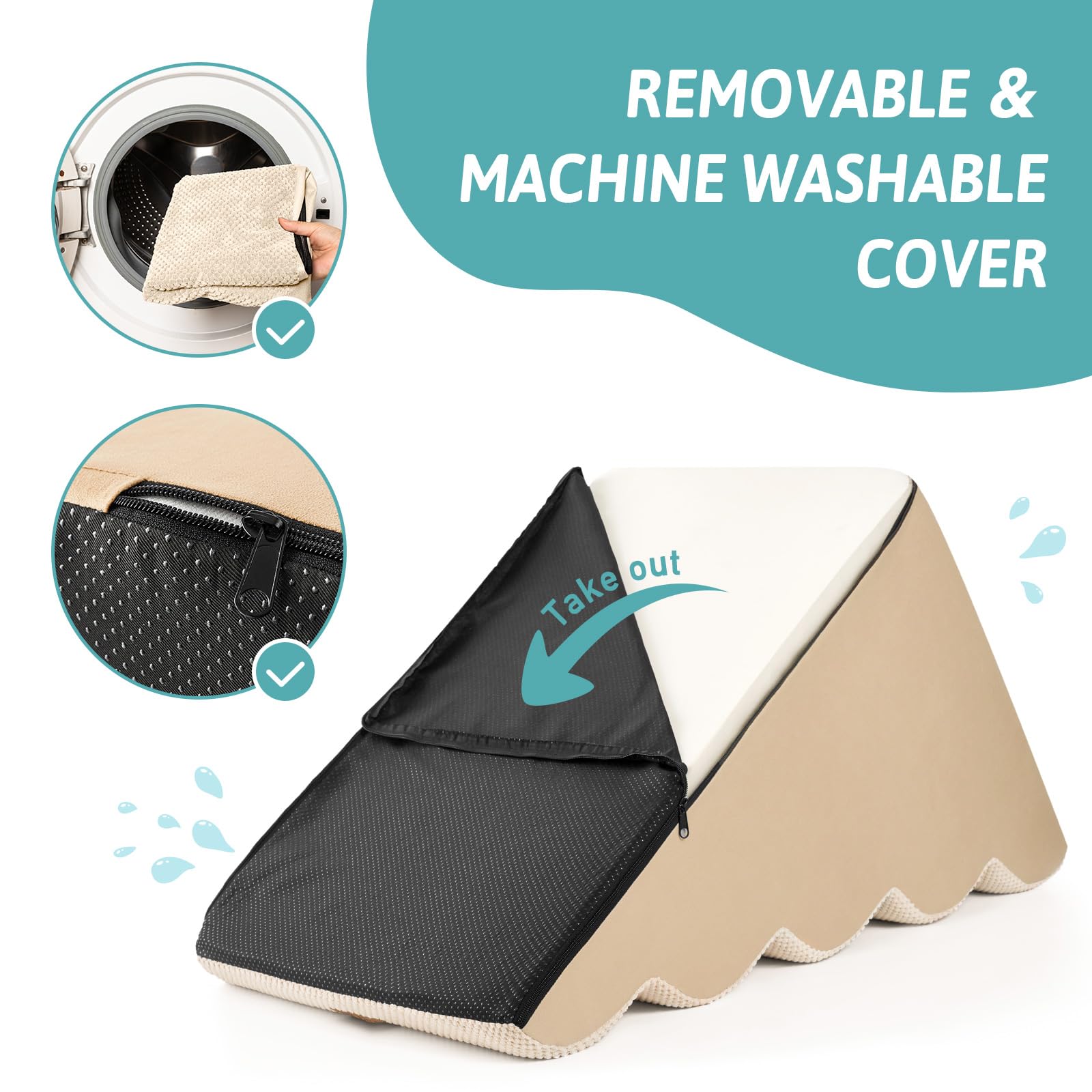 COZY KISS dog stairs waterproof cover for easy cleaning after muddy adventures.