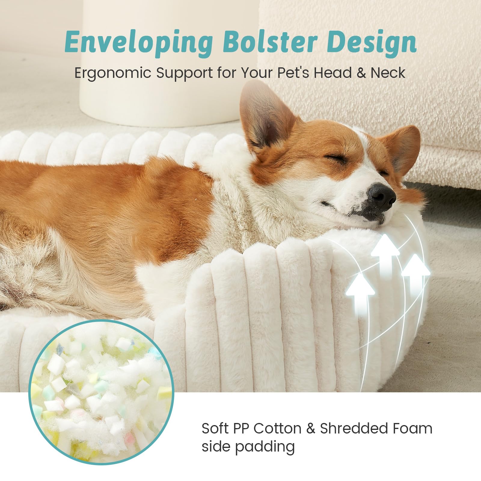 COZY KISS orthopedic bed anti-slip bottom keeps bed secure on floors