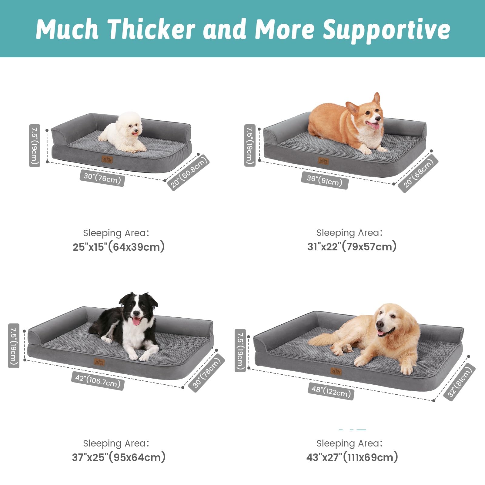 COZY KISS dog bed foam close-up shows high-density foam for comfort.