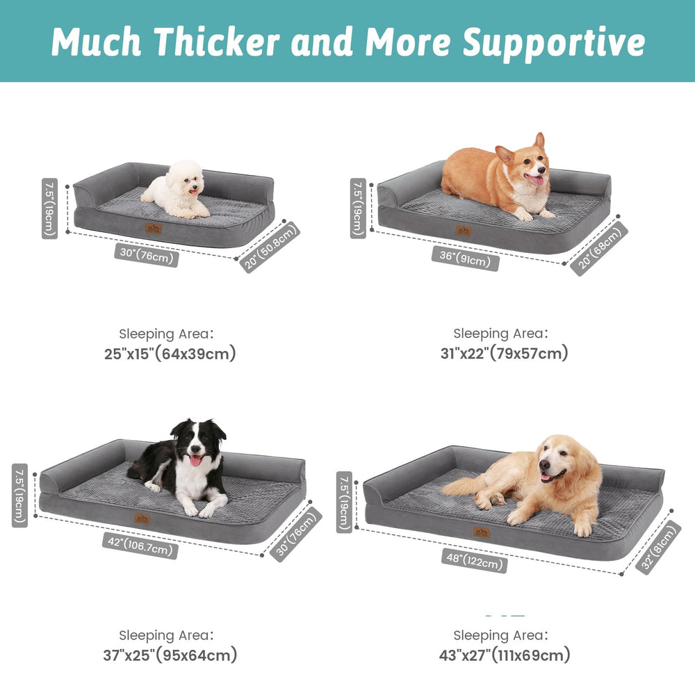 COZY KISS dog bed foam close-up shows high-density foam for comfort.