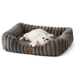 COZY KISS orthopedic dog bed gray front view shows compact comfort for small pets.