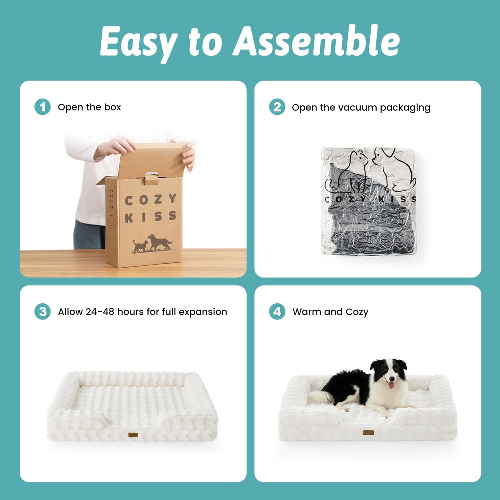 COZY KISS orthopedic bed large expansion after unpacking.