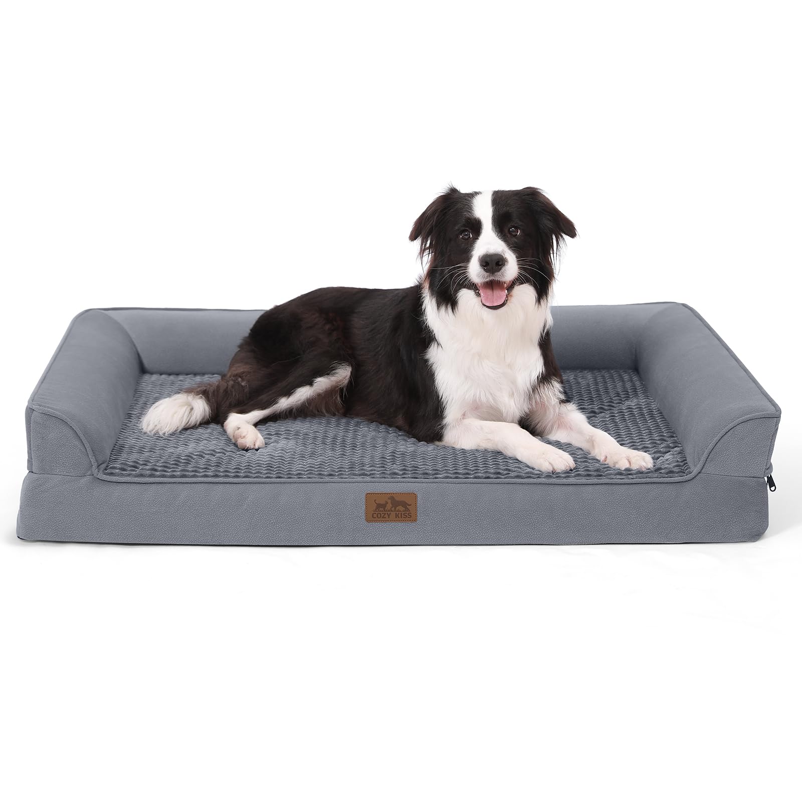 COZY KISS orthopedic dog bed large foam closeup shows joint support in action.