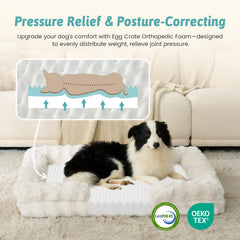 COZY KISS orthopedic dog bed large foam core close-up.