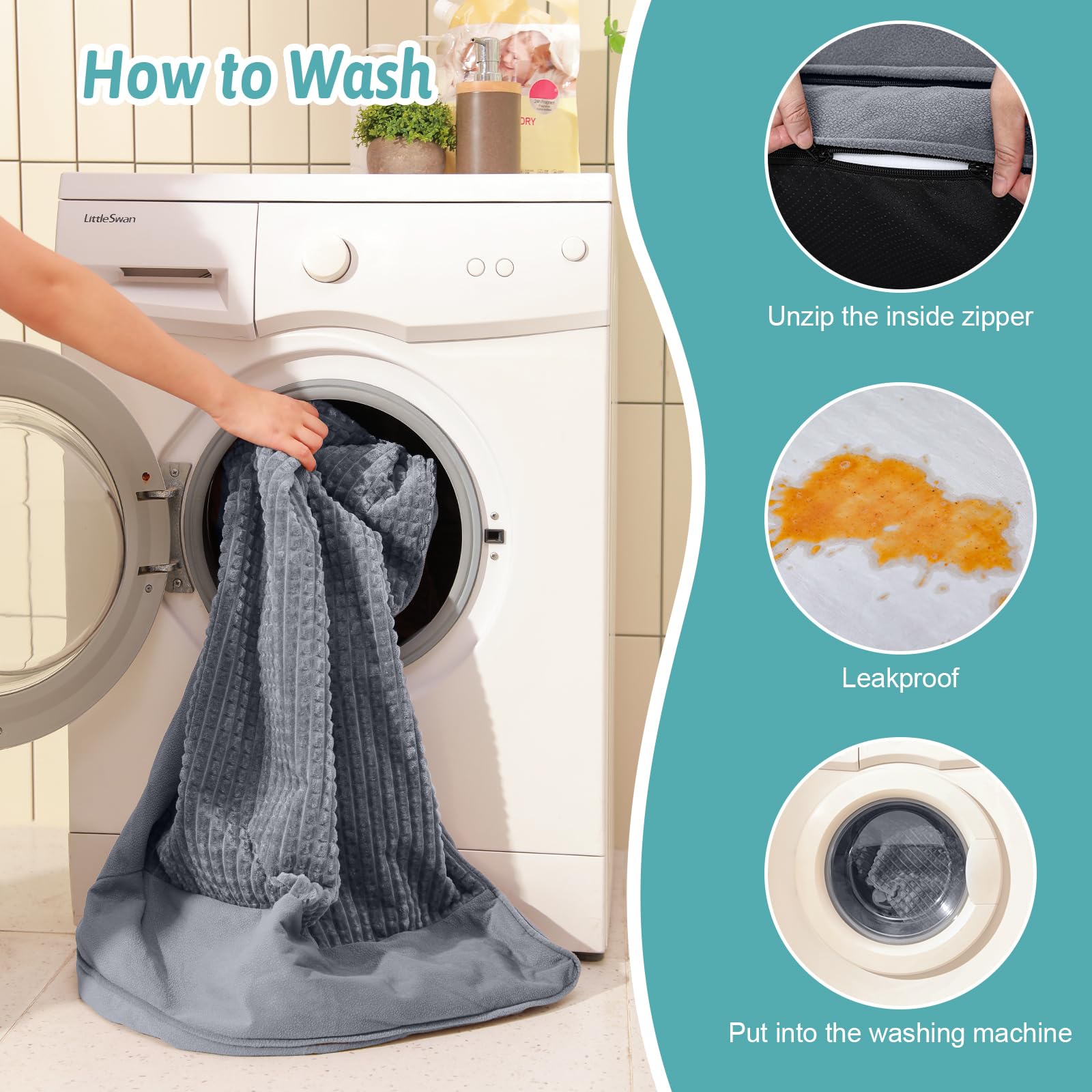 COZY KISS bed washable cover is easy to clean.