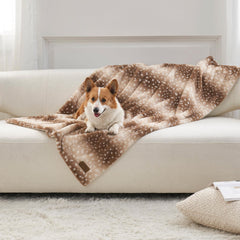 COZY KISS Christmas deer blanket front view protects furniture while keeping your pet warm