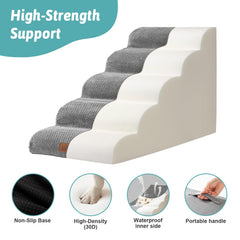 COZY KISS Wide Dog Stairs cover texture close-up shows durable upholstery.