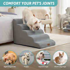 COZY KISS Wide Dog Stairs non-slip bottom view emphasizes stability.