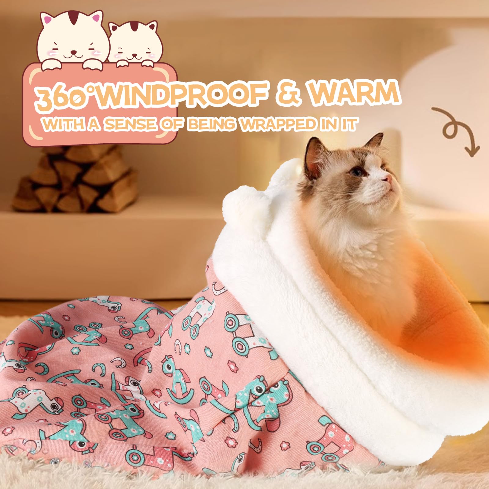 Cozy Pet Nest machine-washable fabric keeps care simple and fluffy.
