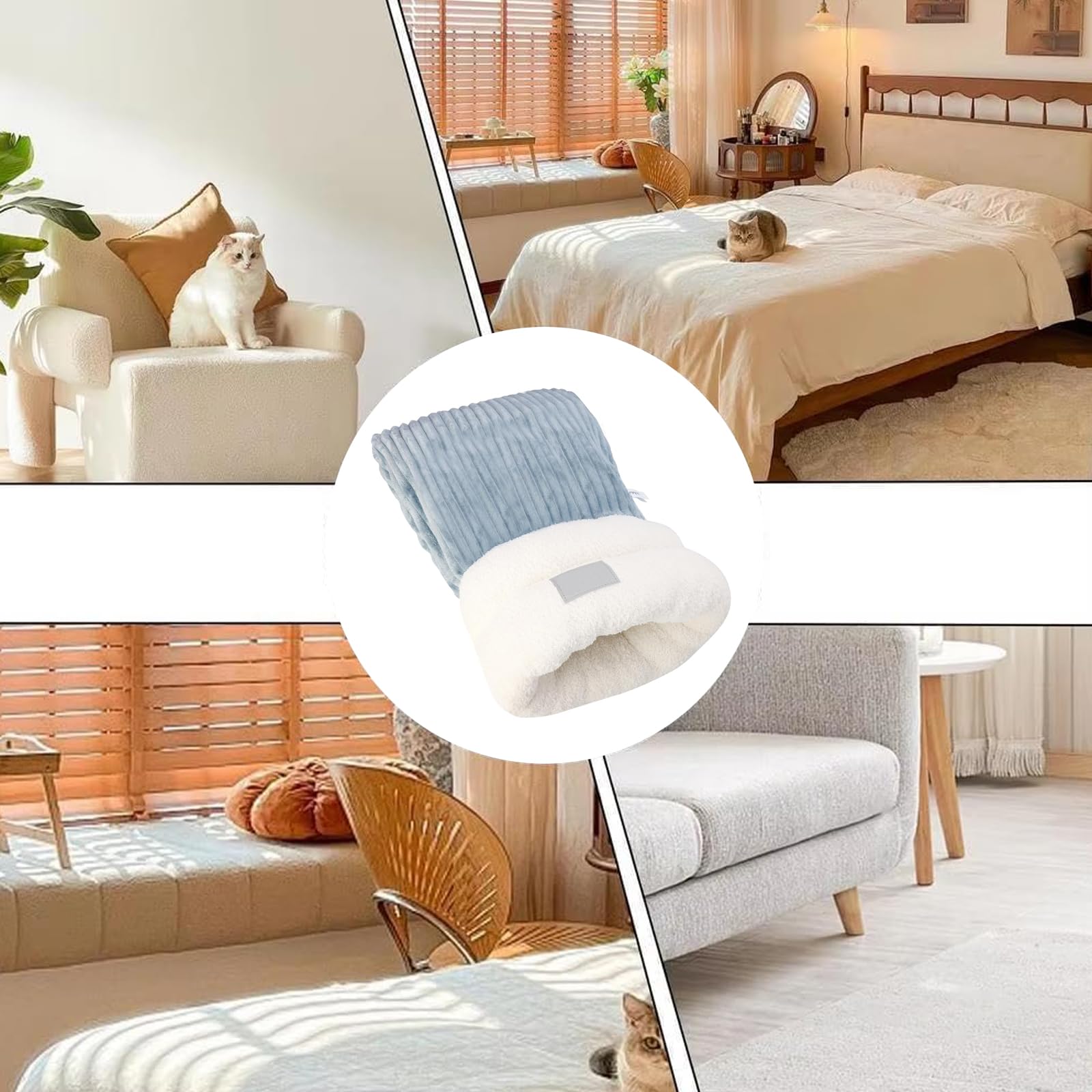 Cozy Plush Cat Sleeping Bag size-6-6lb focuses on suitability for small cats.