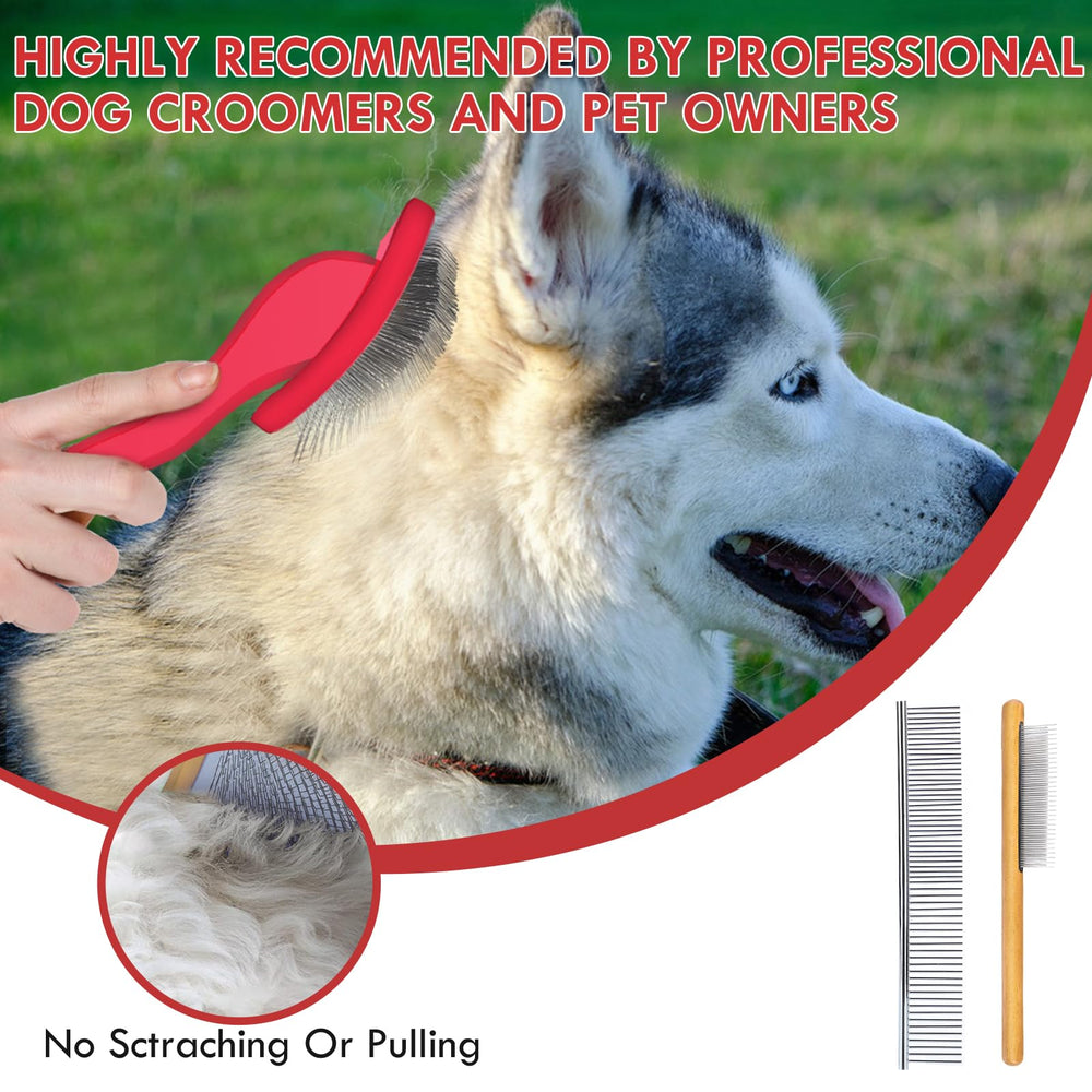 Cozygift stainless steel pet comb removes knots from fur.