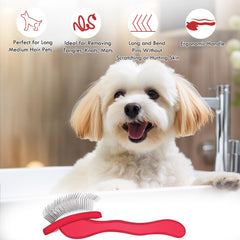 Cozygift wooden-handle grooming comb for detangling long coats.