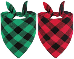 CozyHaus Christmas dog bandana in red plaid for festive photos