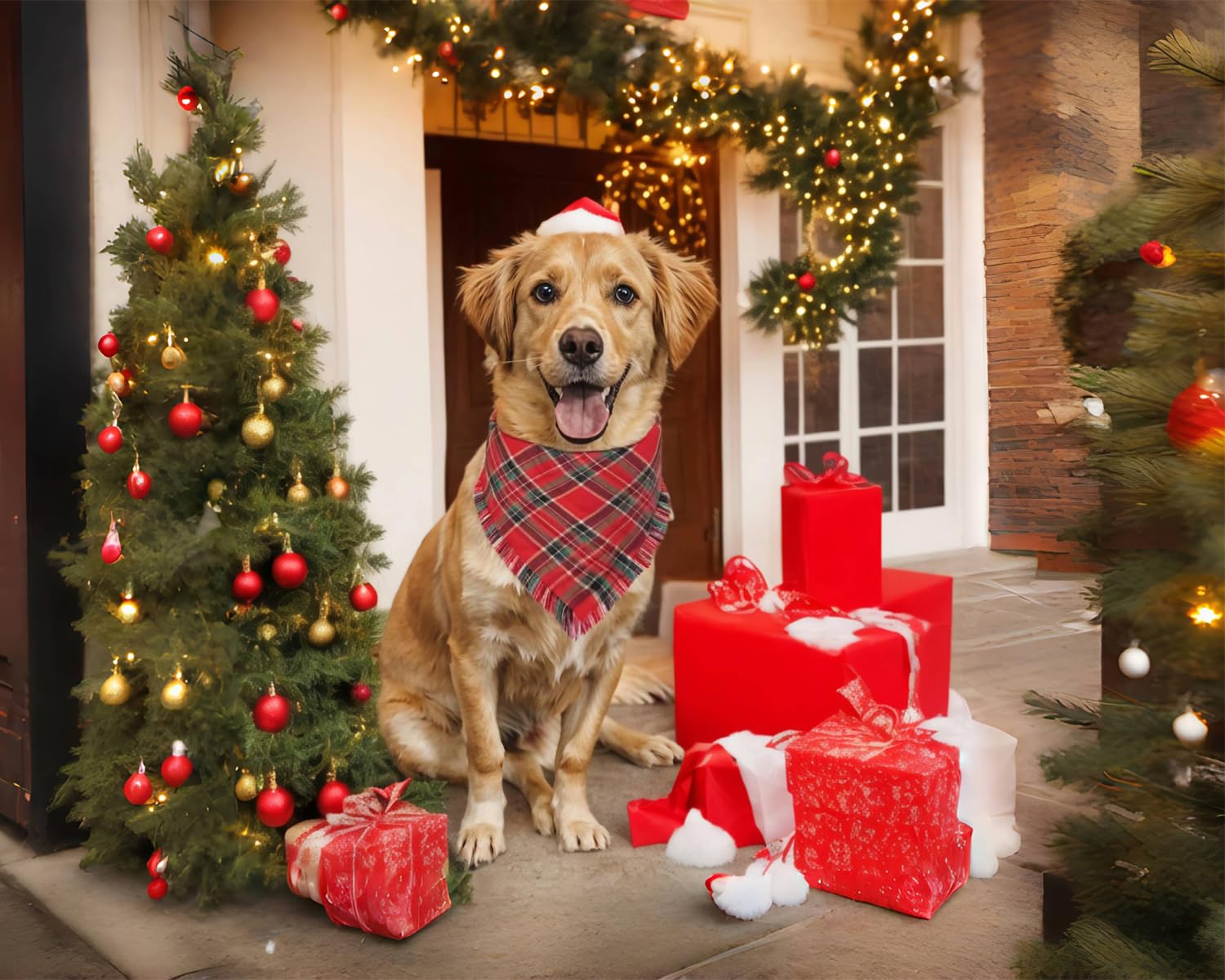 CozyHaus versatile holiday scarf for medium to large dogs.