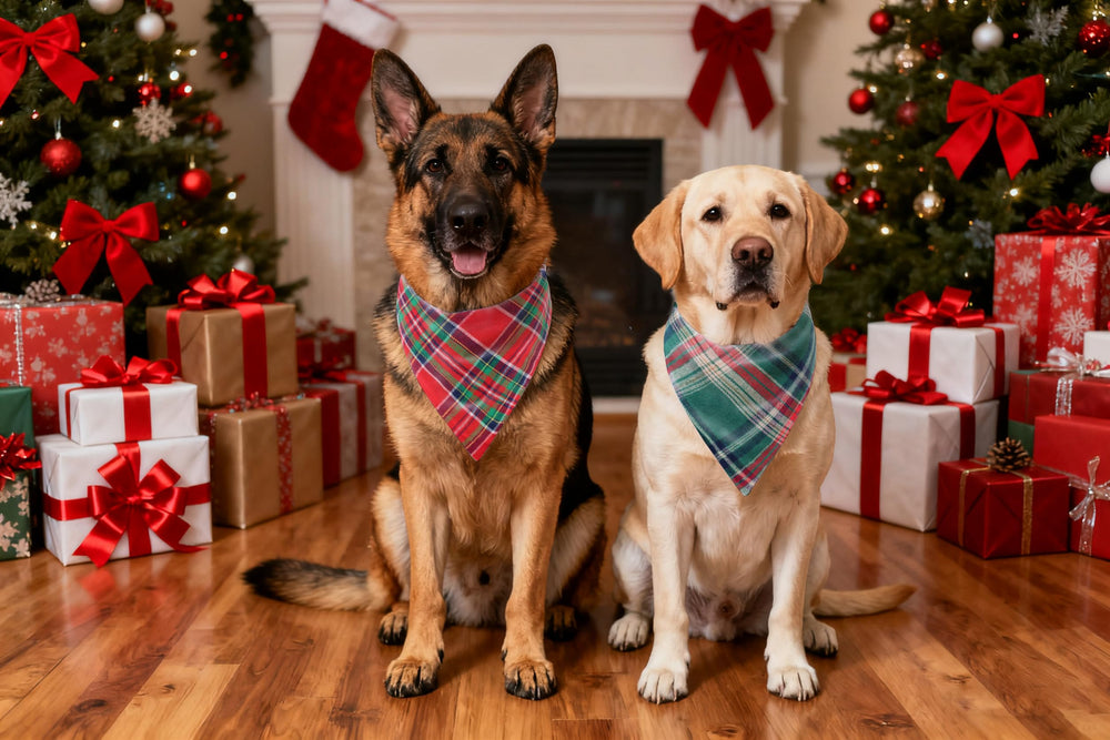 CozyHaus dog bandana worn during photoshoots for festive, photogenic moments