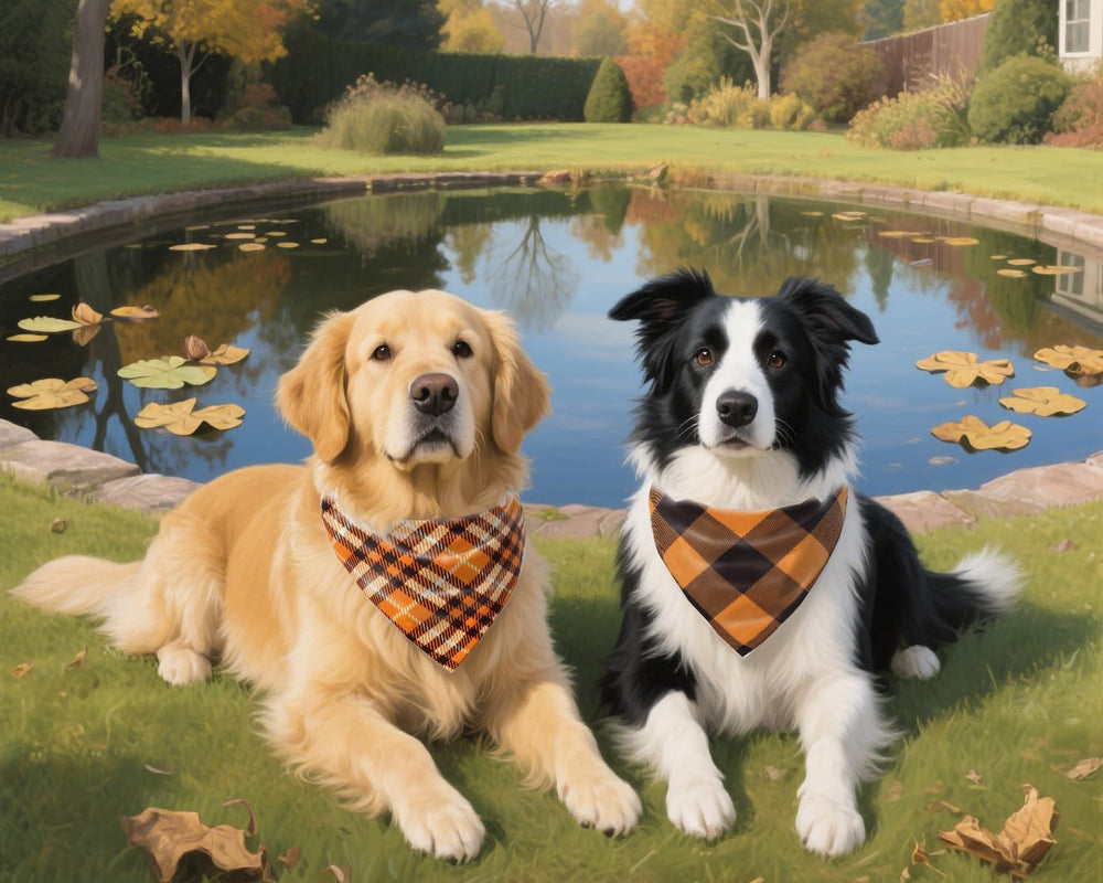 CozyHaus fall holiday pack — two bandanas for coordinated pet outfits
