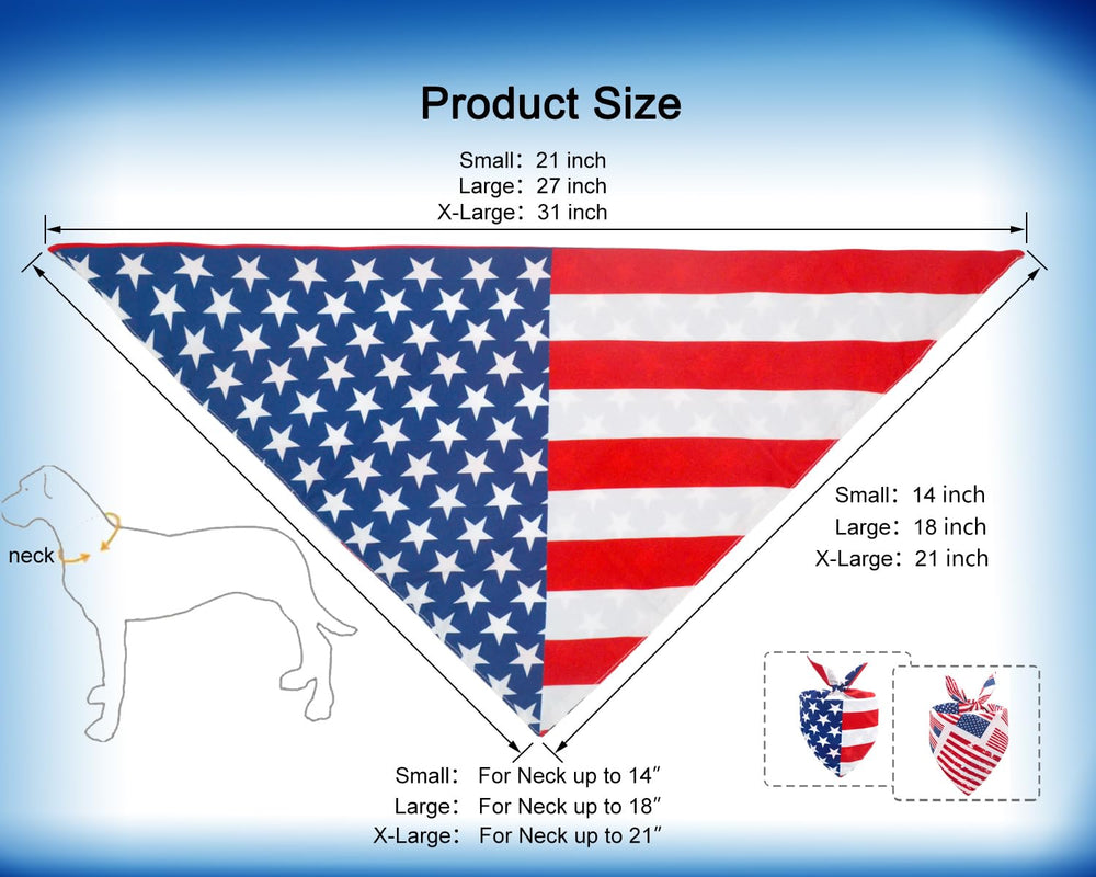 CozyHaus patriotic dog bandana folded triangle demonstrates dual-layer versatility