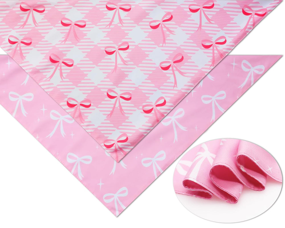 CozyHaus pink bow dog bandana size 27x18 shows generous coverage for medium to large dogs.