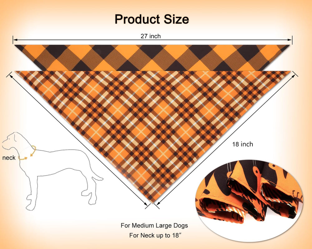 CozyHaus Thanksgiving dog bandana pumpkin pattern — festive photo-ready look