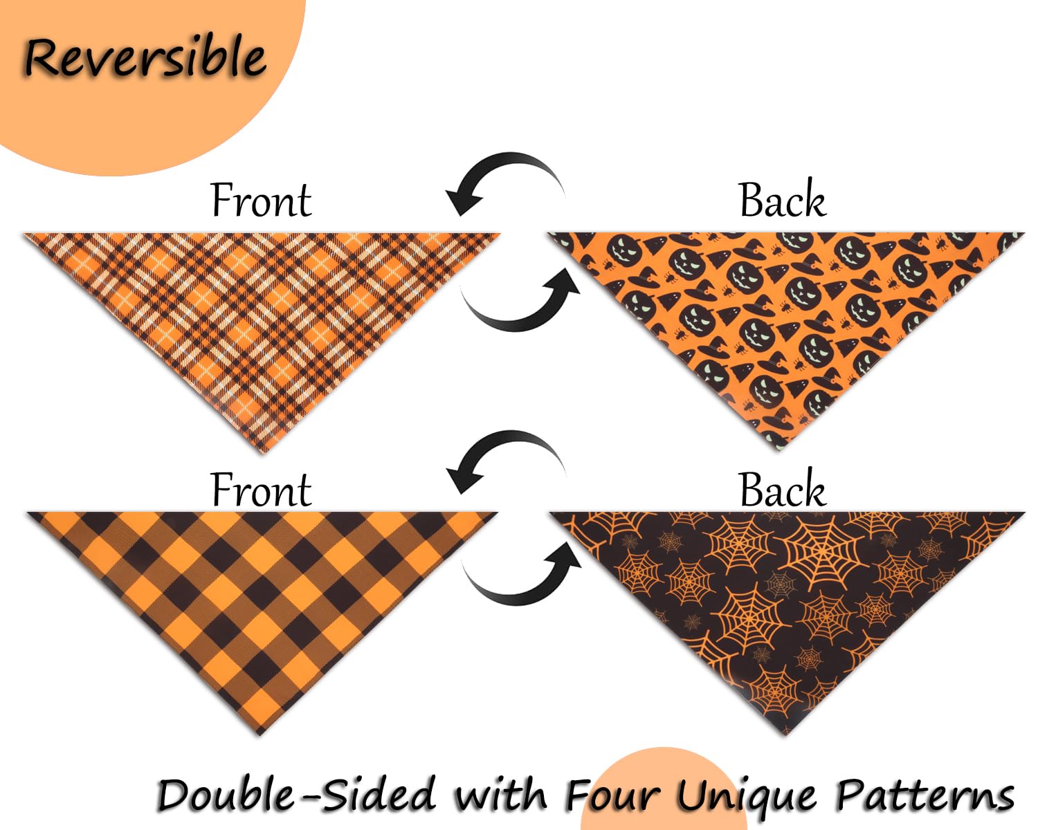 CozyHaus Thanksgiving dog bandana spider web pattern — stylish fall outfit