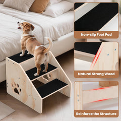 CozyLazy Dog Stairs show fabric-pedals-traction offering pets secure footing on every step.