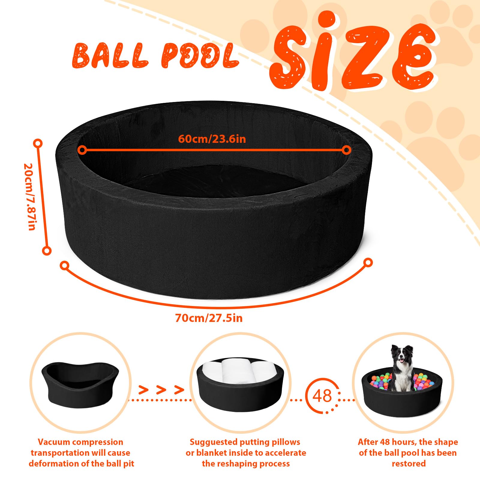COZYTRAUM ball pit interior with memory foam provides plush lounging space