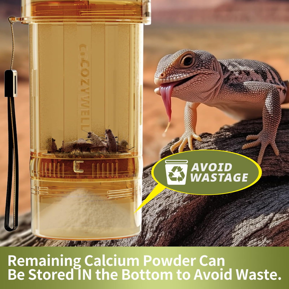 COZYWELL Cricket Calcium Mixer loading crickets for consistent coating and easy prep