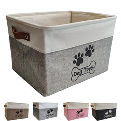 CPAKOWLGOO Dog Toy Basket stands upright with a sturdy frame for easy toy access.