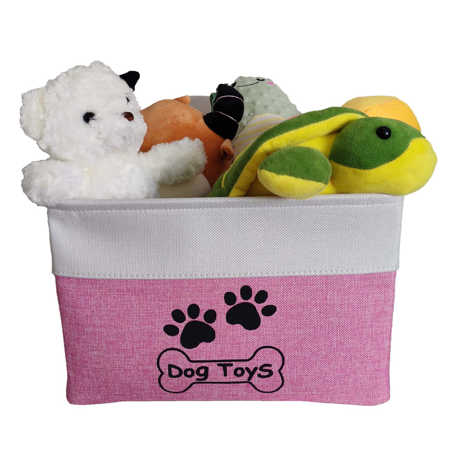 CPAKOWLGOO collapsible dog toy bin folded for easy storage after playtime.