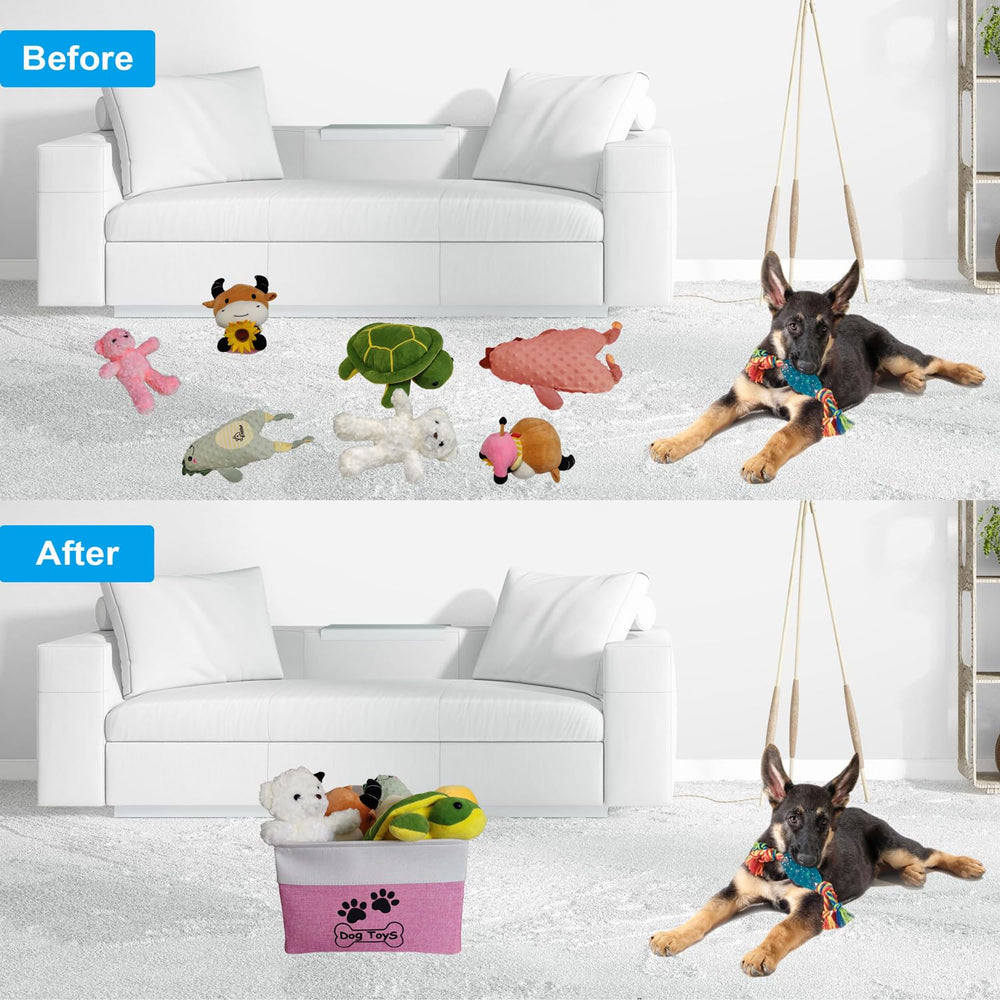 CPAKOWLGOO dog toy bin side frames provide sturdy support and durable structure.