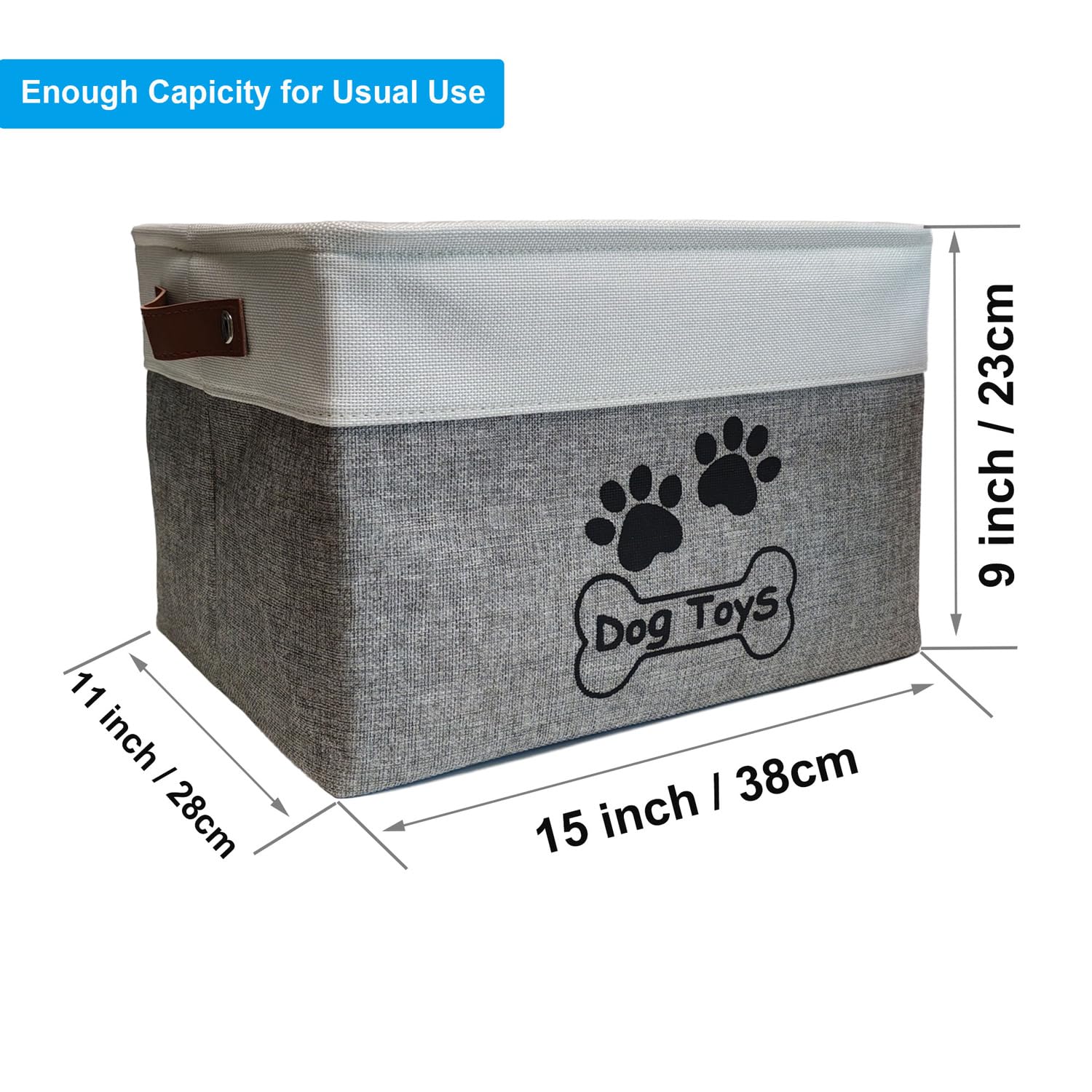 CPAKOWLGOO Easy-clean dog bin surfaces wipe clean after busy play sessions.