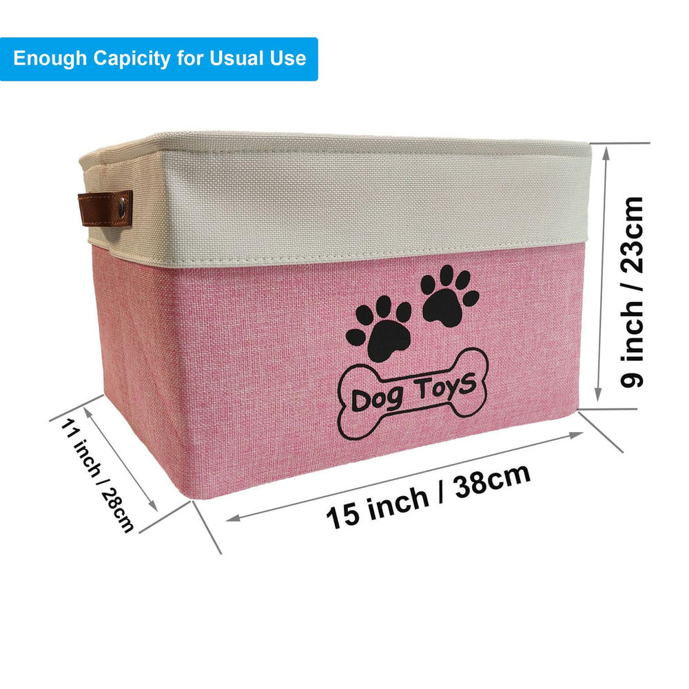 CPAKOWLGOO easy-clean dog toy bin keeps surfaces neat with wipe-clean exterior.