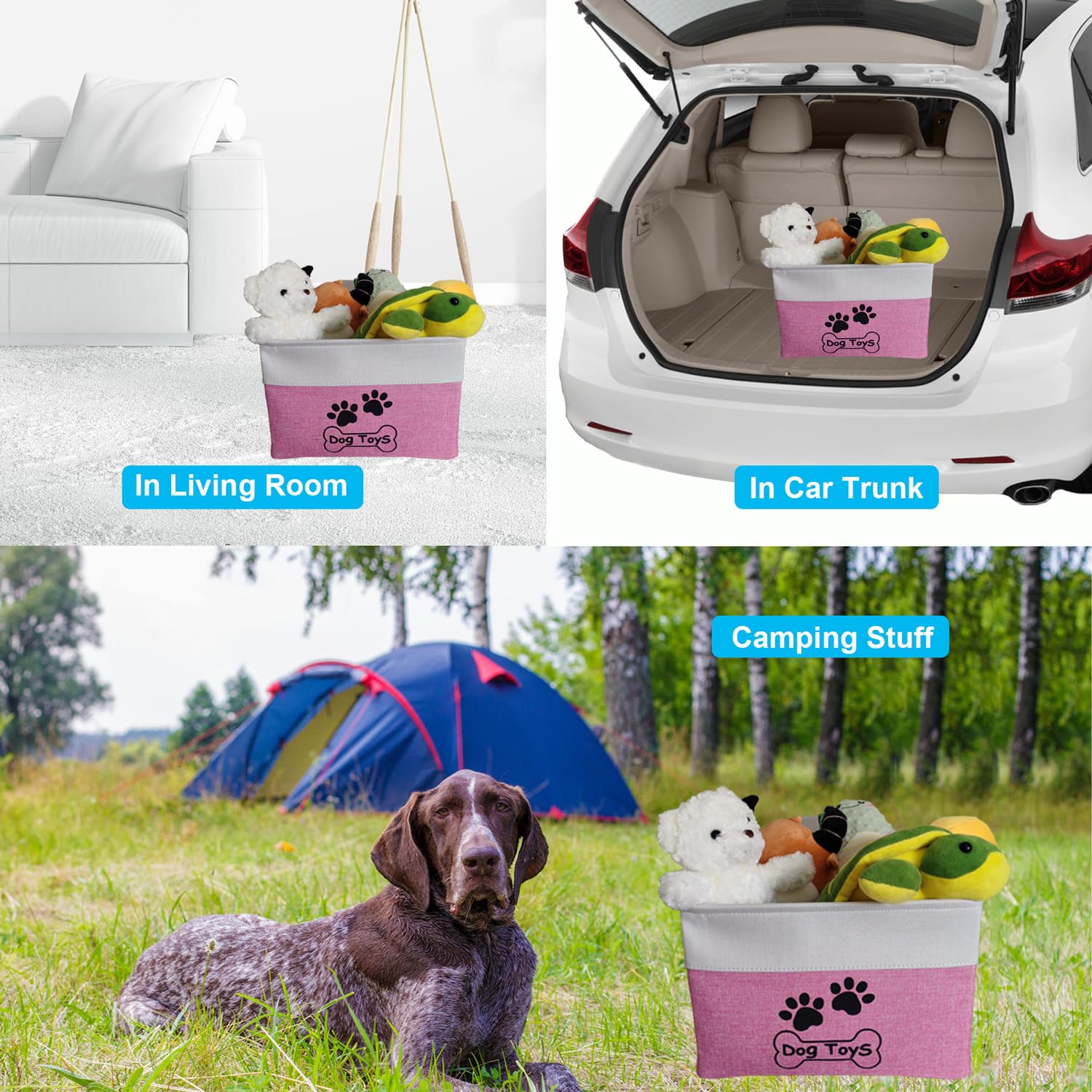 CPAKOWLGOO multi-purpose pet organizer stores toys, blankets, and grooming items.