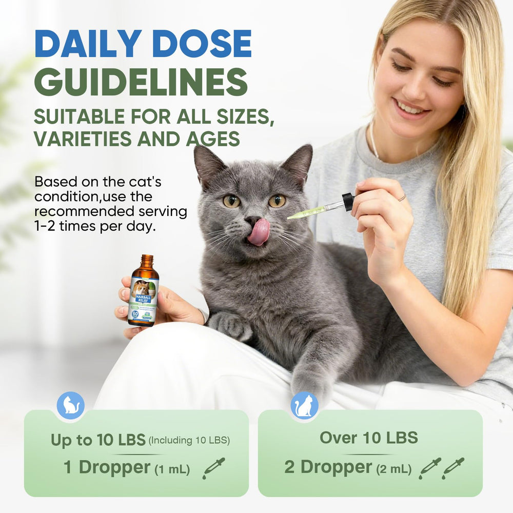 CPFK cat hairball remedy drops cat grass flavor appeals to cats during routines.