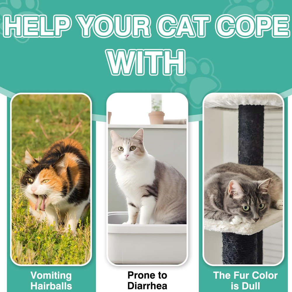 CPFK cat hairball remedy treats feeding scene showing simple daily dose