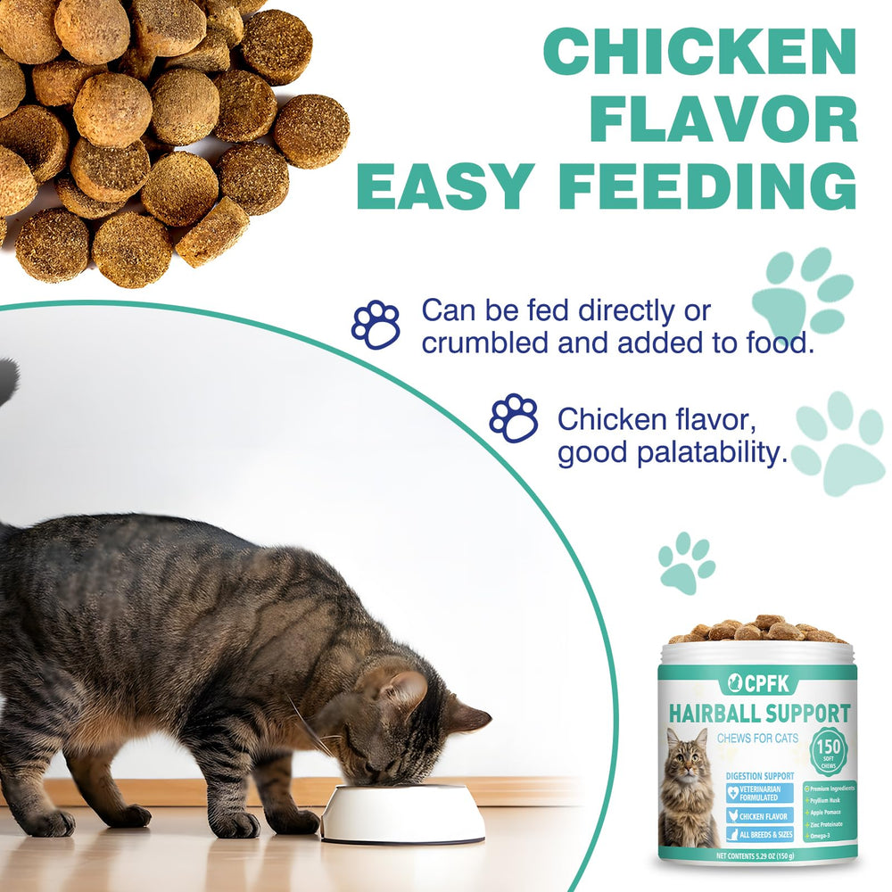 CPFK cat hairball remedy treats ingredients apple pomace highlighting natural fiber