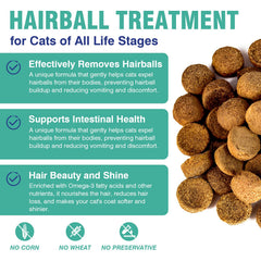 CPFK cat hairball remedy treats jar with soft chews for daily feeding